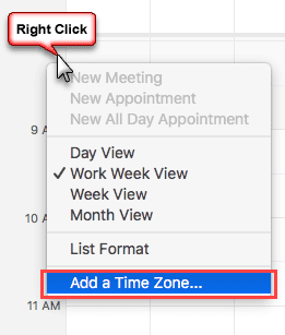 show multiple time zones in outlook for mac